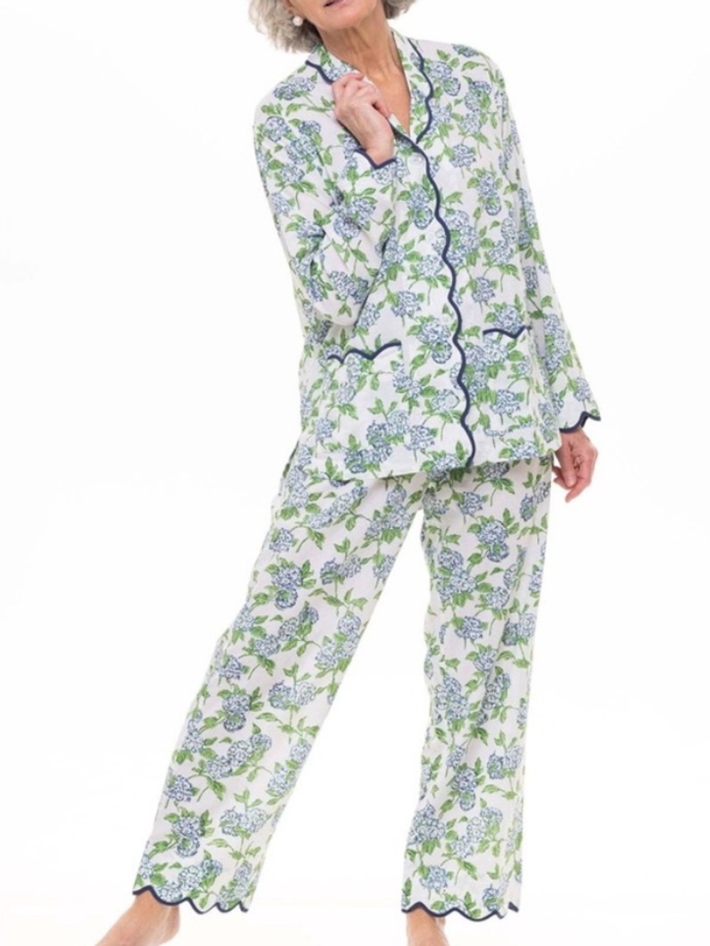 Heidi Carey Hydrangea Pajamas With Scalloping Medium